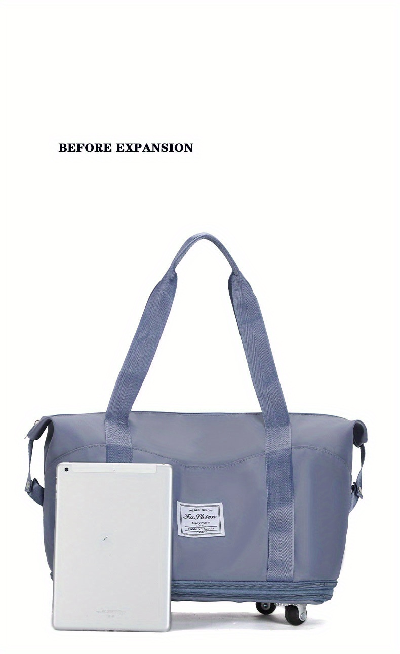  LZG Bolsa de viaje suave con ruedas, bolsa de viaje impermeable  con ruedas, equipaje de mano con ruedas, bolsas de fin de semana para  mujeres (color azul, tamaño: 24 pulgadas) 