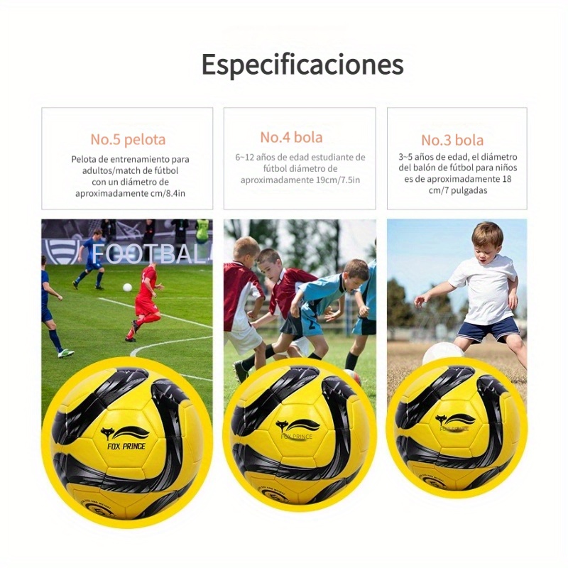SUNGOOYUE Balón de fútbol de tamaño 5, pelotas de fútbol de color negro y  blanco para estudiantes de entrenamiento de equipo