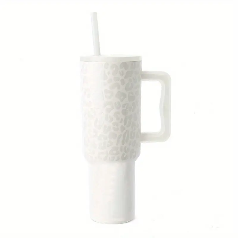 Simple Handle Straw Insulated Cup Reusable Travel Mug Water Bottle