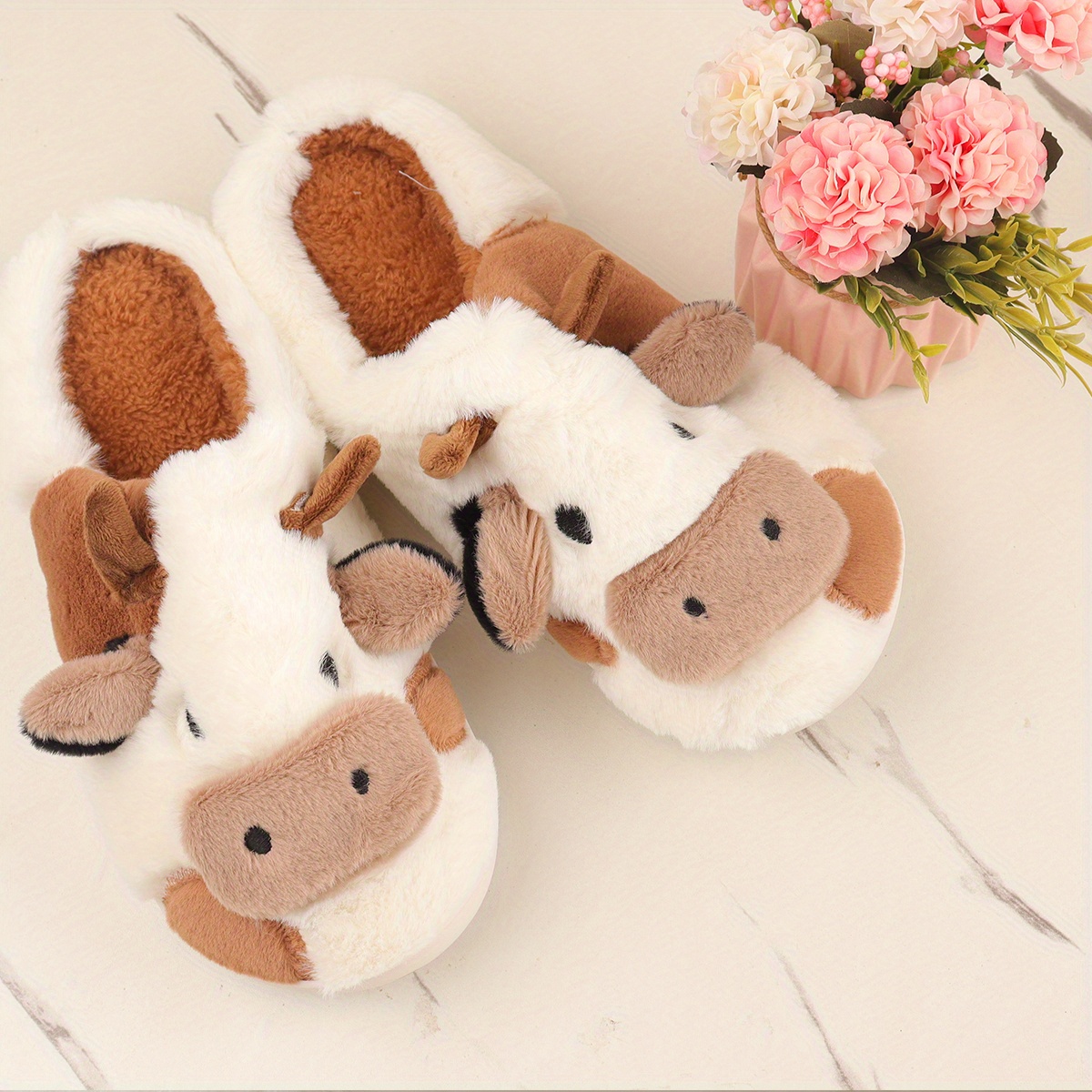 Womens Cute Novelty Microfiber Warm Cozy Fuzzy Animal Slipper