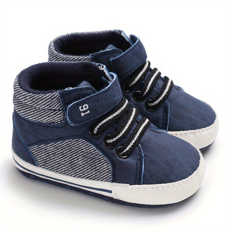 casual comfortable sneakers with hook and loop fastener for baby boys lightweight non slip walking shoes for indoor outdoor all seasons details 7