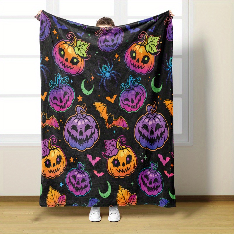 Halloween Colorful Pumpkin Bat Print Large Capacity - Temu