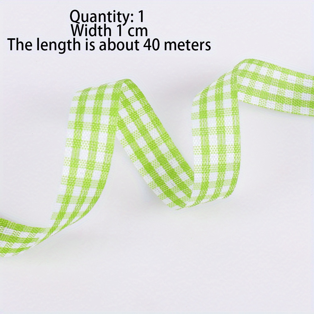 50yards/roll 1cm Ribbon Grid Color For Home Wedding Christmas Party Decoration Diy Hairpin Bow Gift Wrapping Sewing Supplies