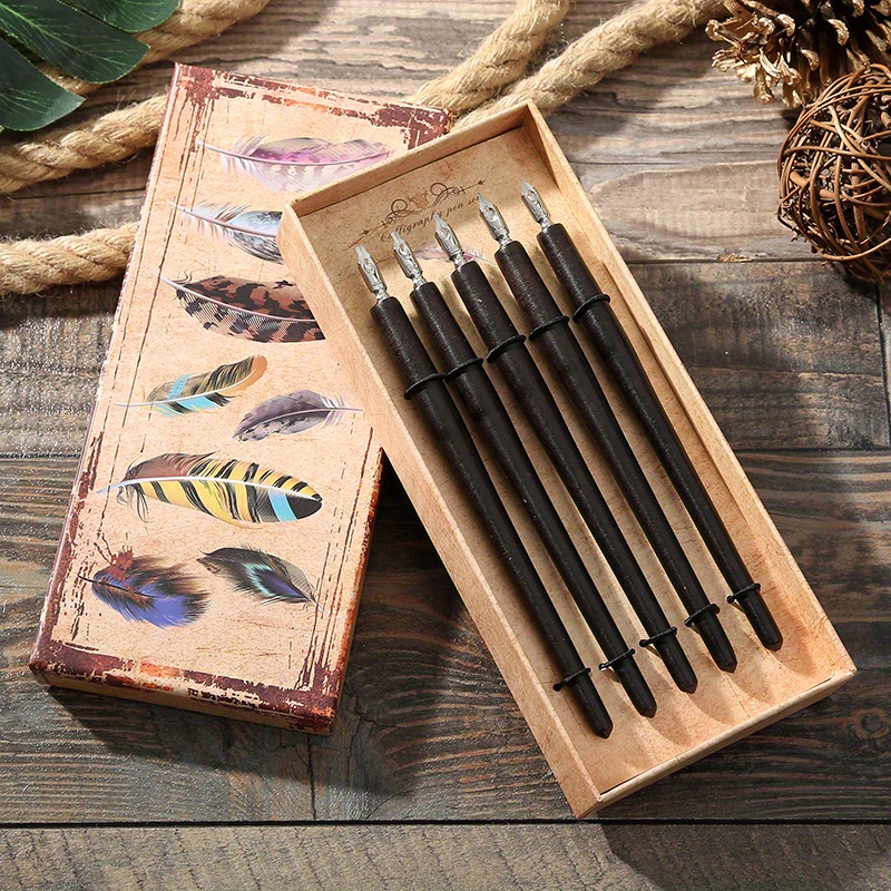 Aphrordity Plumas estilográficas de madera hechas a mano, pluma  estilográfica, de punta media, para escribir, regalo creativo personalizado  para