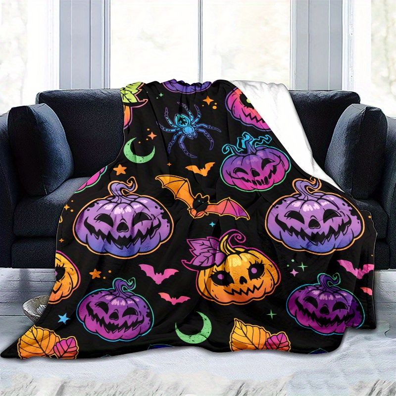 Halloween Colorful Pumpkin Bat Print Large Capacity - Temu