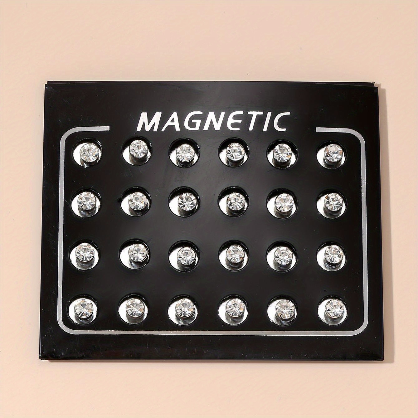 24pcs Multicolor Magnetic Rhinestone Stud Earrings Set