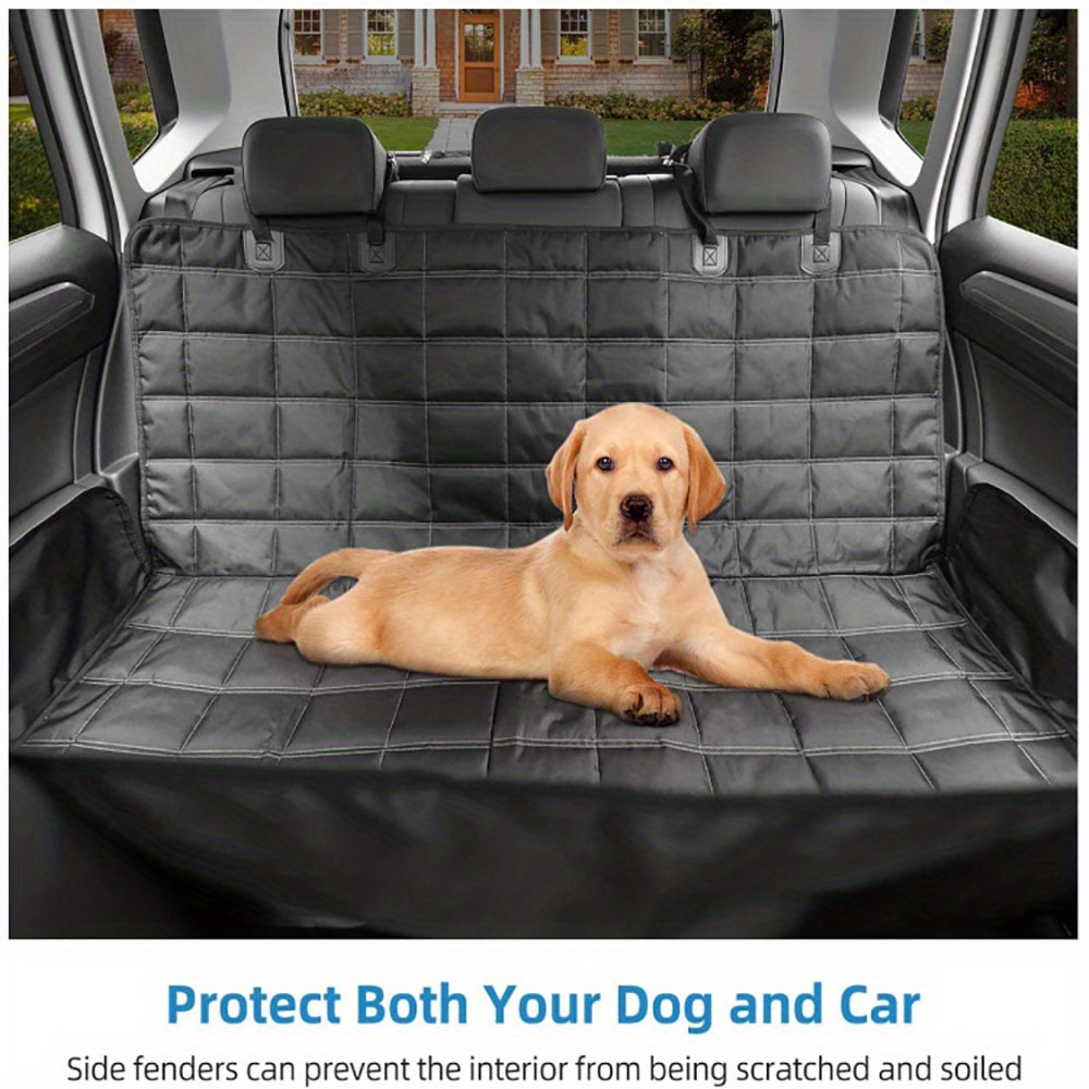 Funda de asiento de coche para perro gris con protección de  puerta/transformador de hamaca para perro de asiento trasero 1/3 y 2/3  funda de asiento/alfombrilla impermeable para coche de perro 