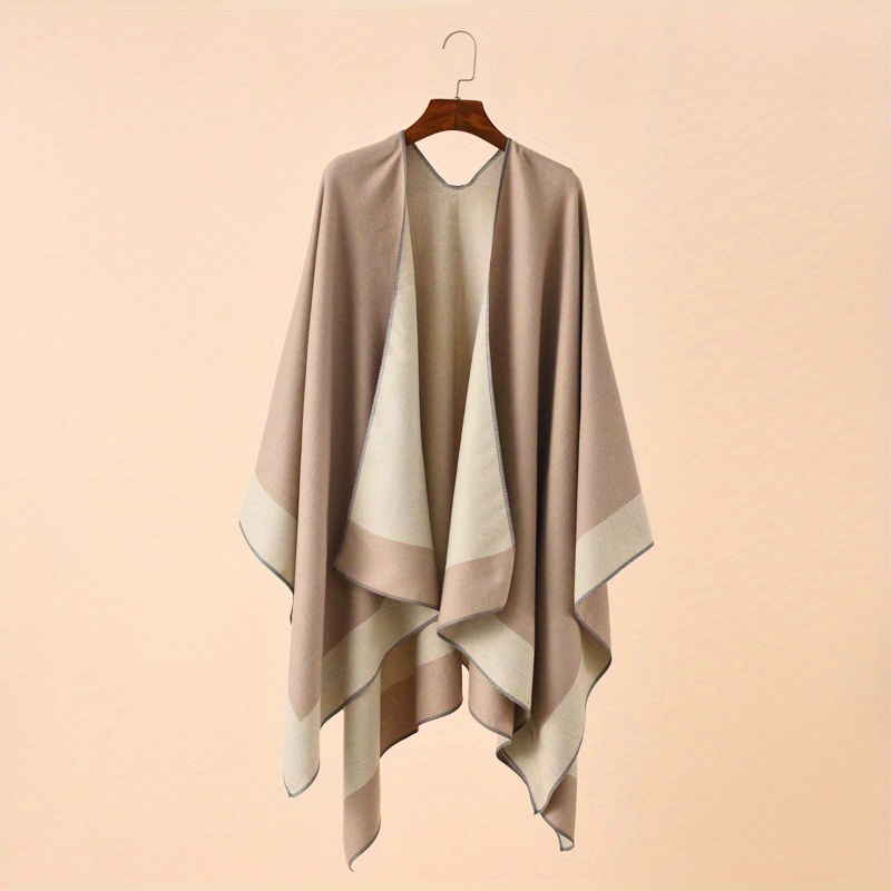 Cashmere Shawl Solid Warm Blanket Open Front Poncho Cape Casual Outdoor Shawl