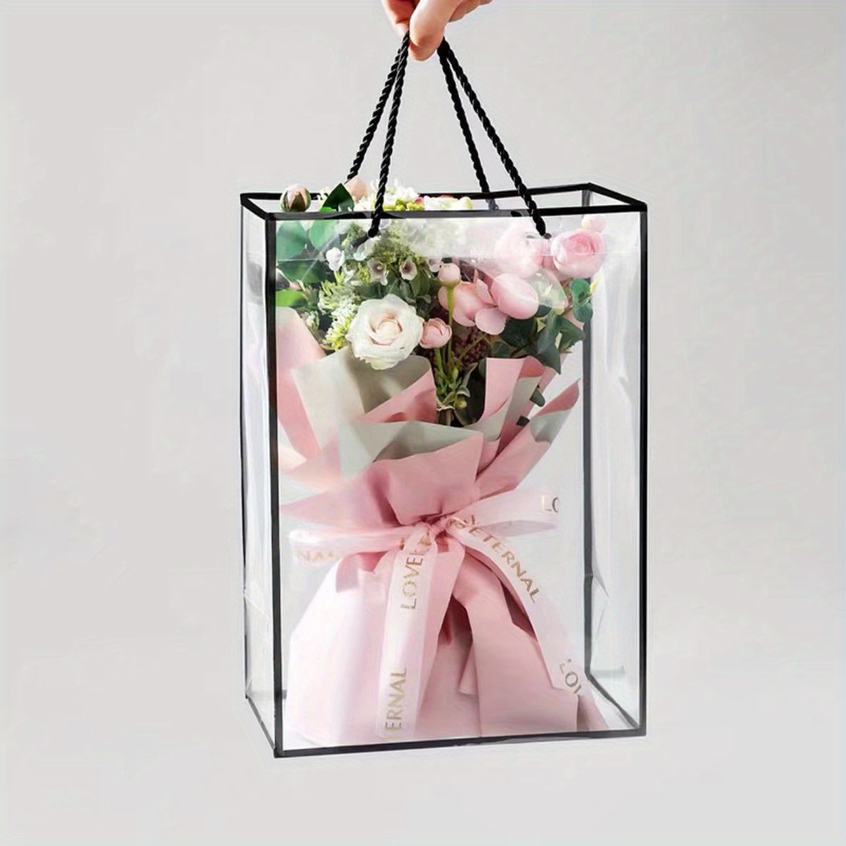 Teacher's Day Transparent Bouquet Bag, Flower Hanging Border Flower  Packaging Bag, Valentine's Day Flower Art Window Bag, Hand-held Gift Bag,  Shopping Bag - Temu