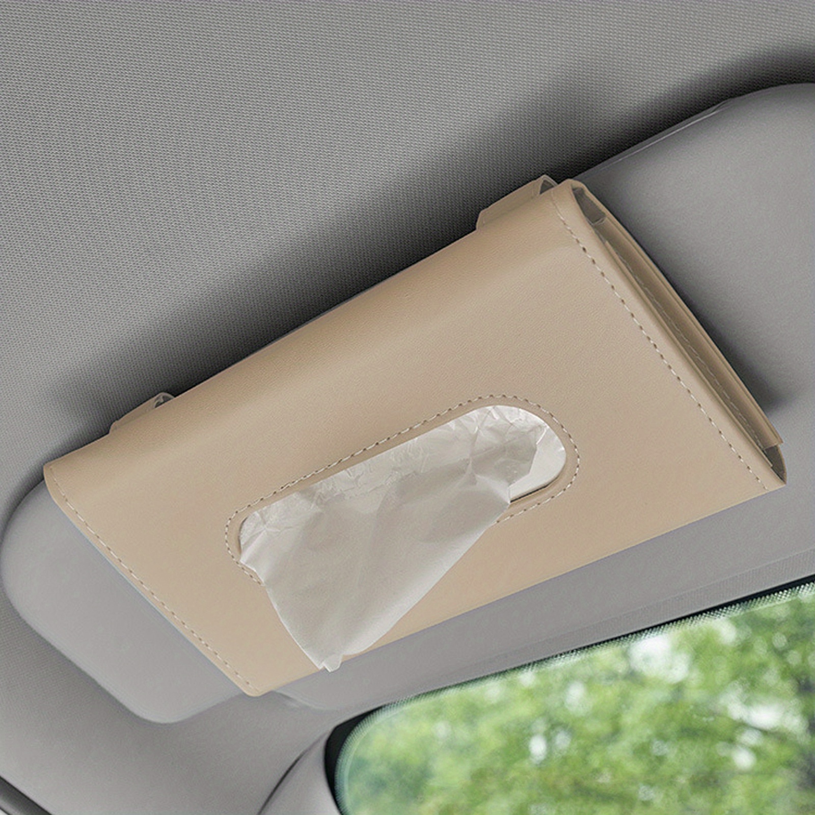 Car Tissue Holder Pu Leather Car Visor Napkin Holder Case - Temu