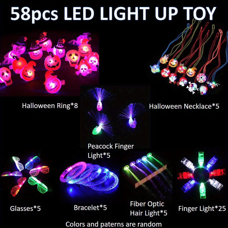 LED-Licht Halloween-Spielzeug-Set, Partybedarf Geburtstag