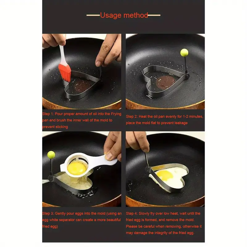 10pcs stainless steel fried egg ring pancake shaper omelette mold mould frying egg cooking tools kitchen accessories gadgets details 3