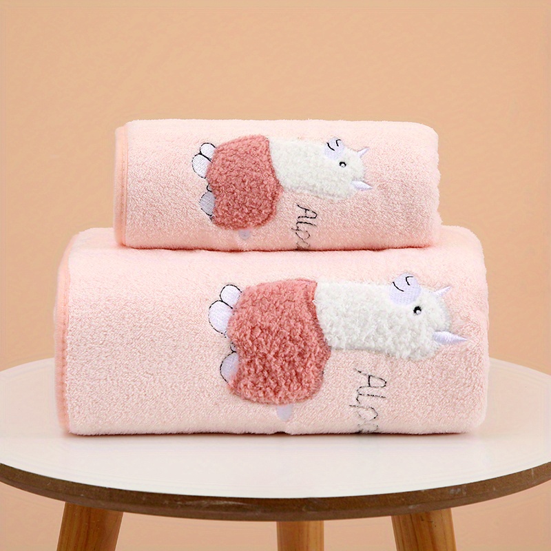 Cute Embroidered Hand Towel Household Coral Fleece Hand - Temu