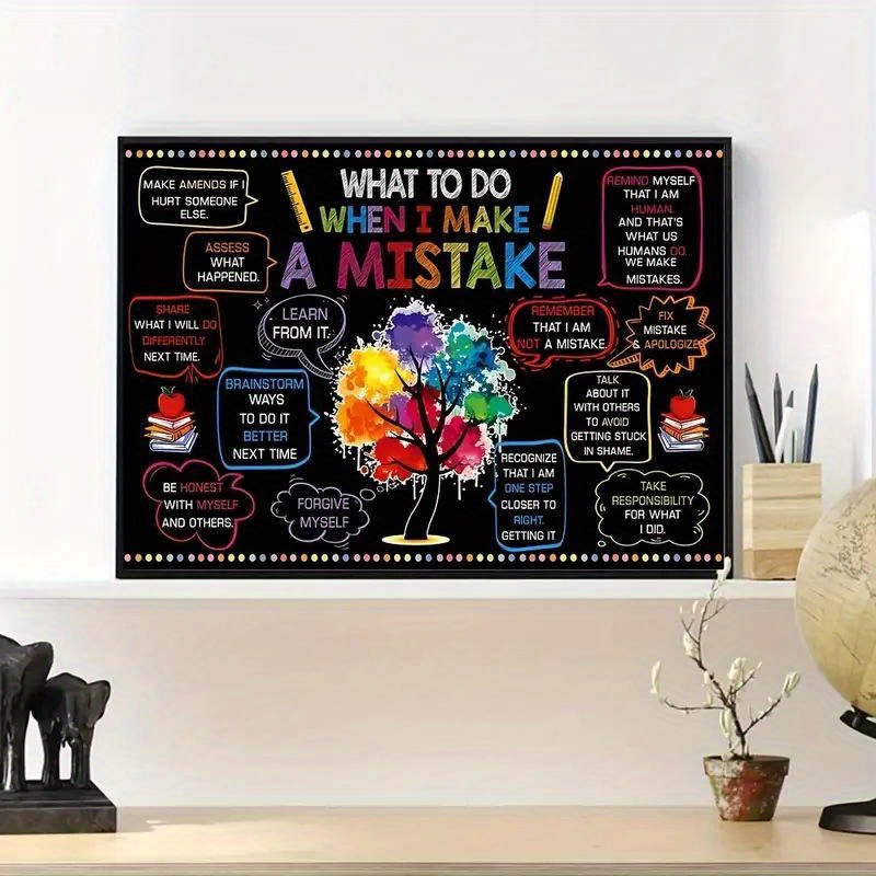 TEMU 1pc Kids Gift When , Make Amends If I Hurt Someone Framed Canvas Gift Art Prints Wall Art Pictures Home Decor No Frame