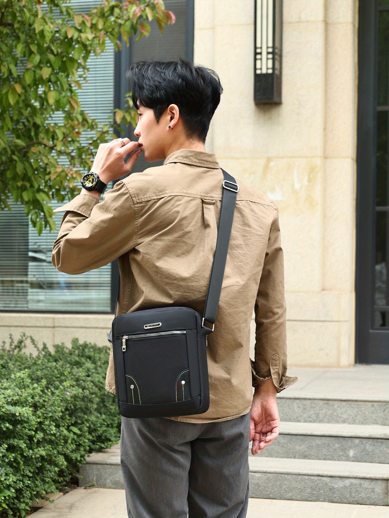 Men Fashion Multifunction Shoulder Bag Crossbody Bag On Shoulder Travel Sling Bag