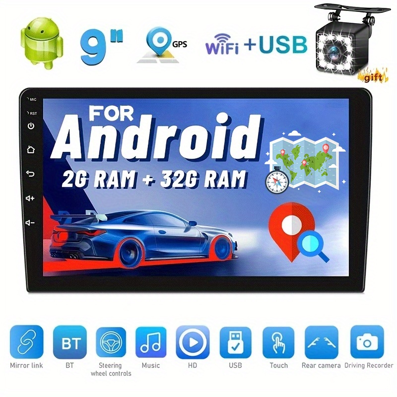 2+ 2din Android 11 Gps Car Radio 2.5d Hd Capacitive Touch Screen Radio Bt  Autoradio With Usb/tf Card Slot Mirror Link Support Backup Camera Temu