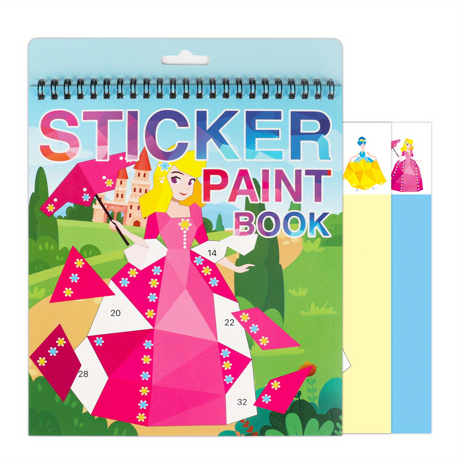 Crafts for Kids Ages 4-8 Sticker Paint Books, Princess, Mermaid