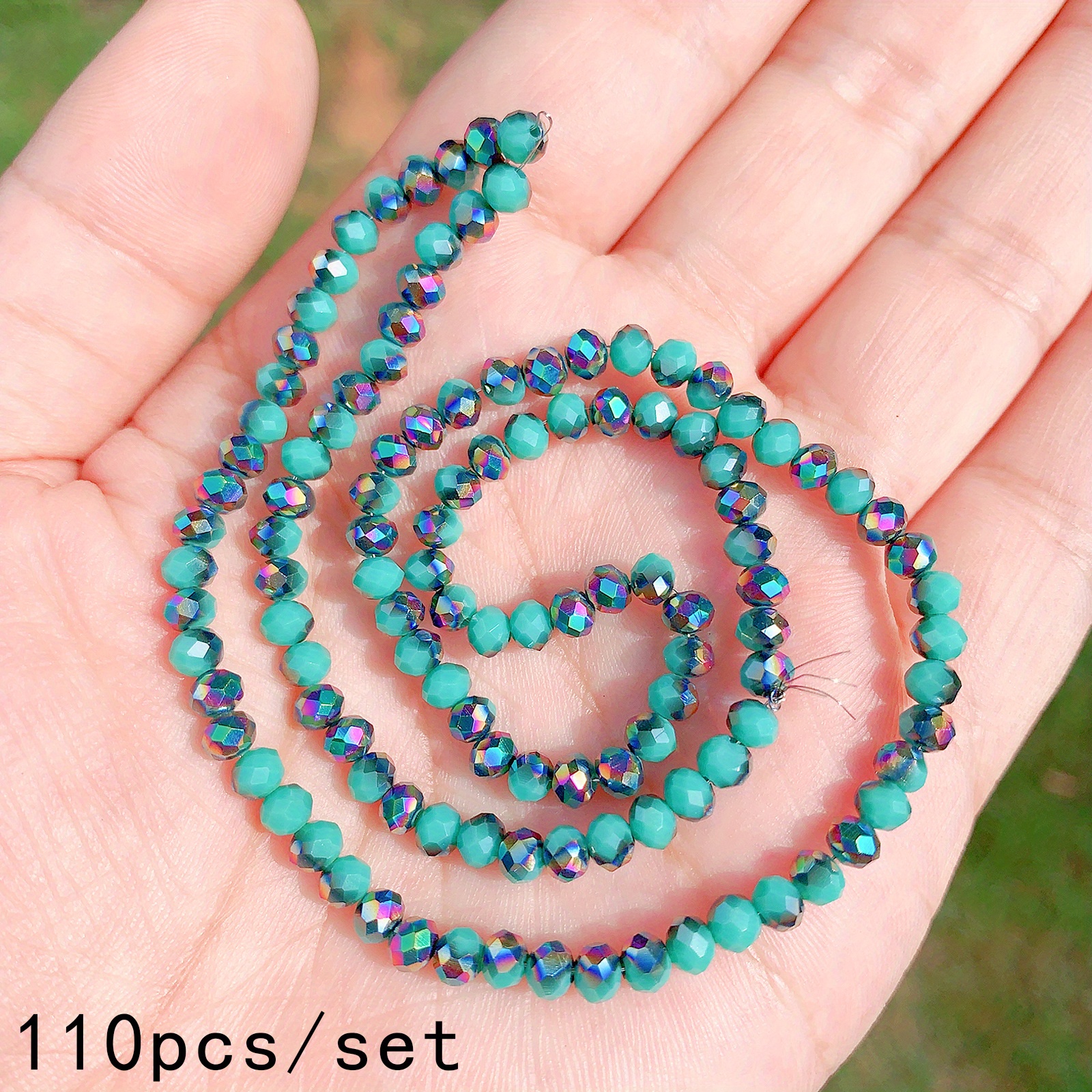 Lake Blue Crystal Beads Faceted Glass Beads For Diy Bracelet - Temu