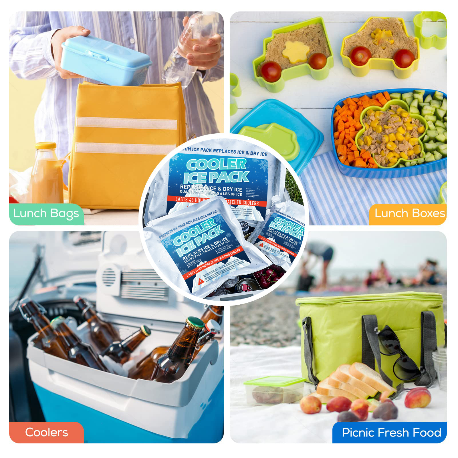 Keep Food Fresh And Cool With Reusable Ultra-thin Ice Packs For Lunch Boxes!  - Temu