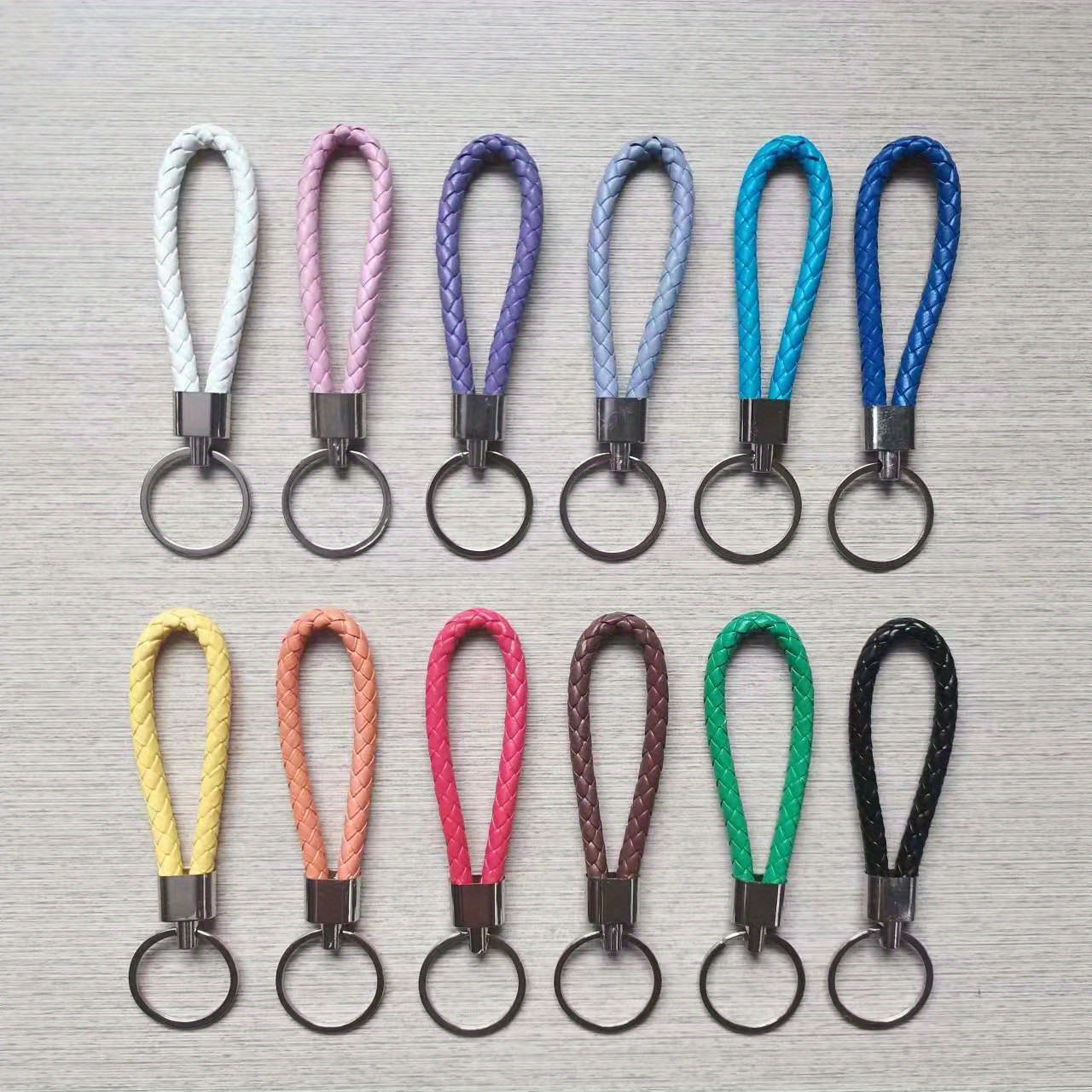 12 Stück Leder Schlüsselanhänger Einfarbiger - Temu Luxembourg