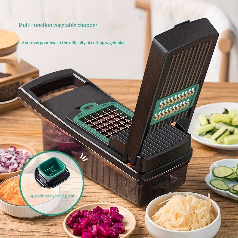 Vegetable Chopper, Handheld Food Chopper, Easy to Clean Manual Slicer Dicer Mincer - Black