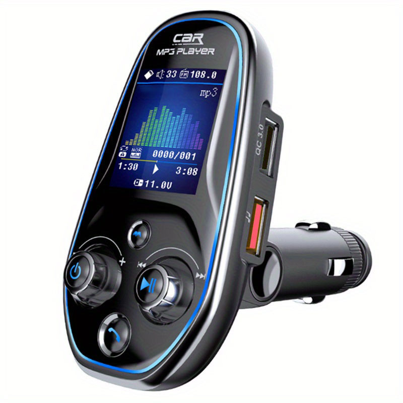Car Fm Transmitter Mp3 Player Aux Audio Receiver Qc3.0 Type - Temu
