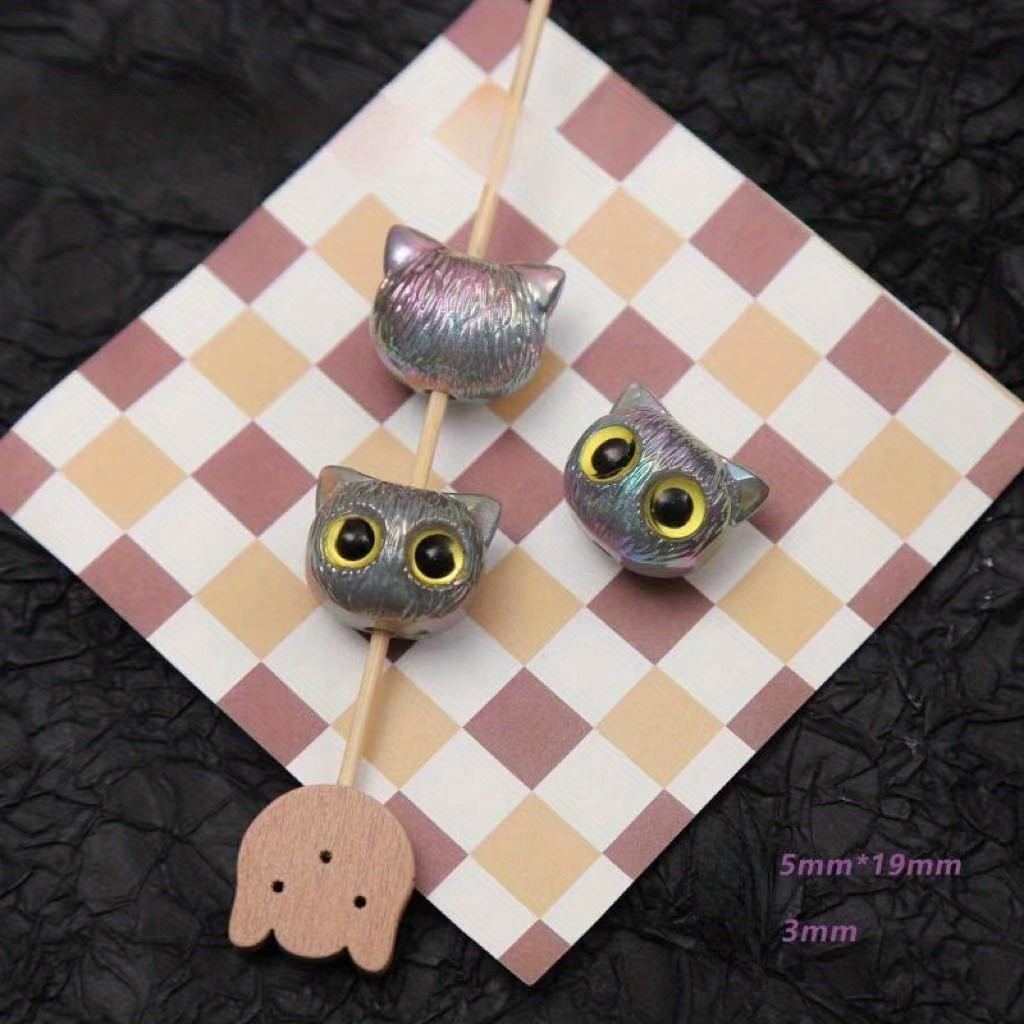 Cat Owl Beads Acrylic Animal Black Cat Beads Charms For - Temu