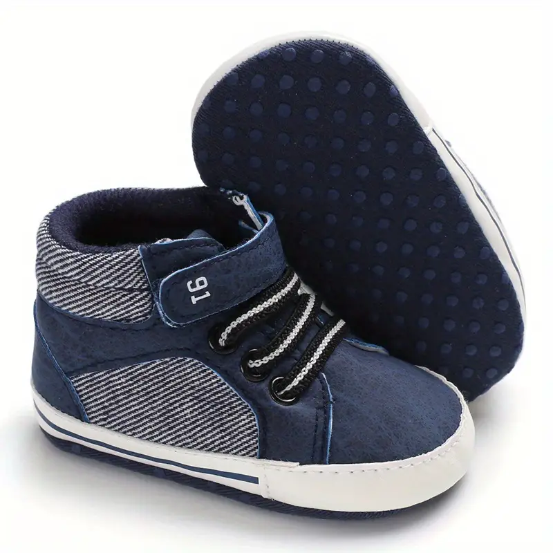 casual comfortable sneakers with hook and loop fastener for baby boys lightweight non slip walking shoes for indoor outdoor all seasons details 8