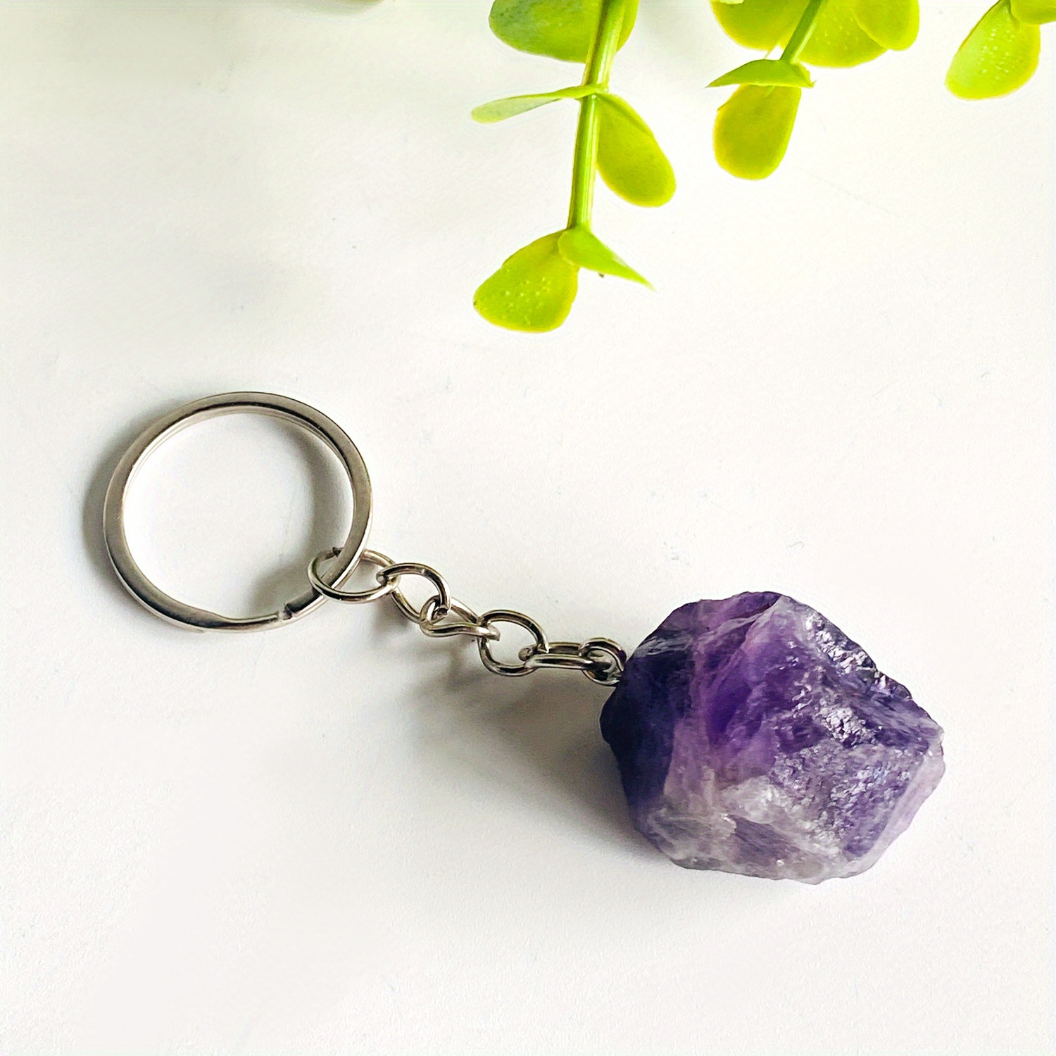 Natural Crystal Stone Keychain Reiki Heal - Temu