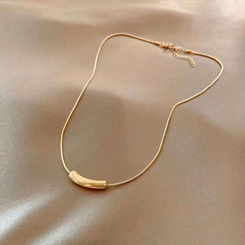 TEMU Small Eggplant Simple Irregular Personality Geometric Necklace Women's Clavicle Chain 18k Plated