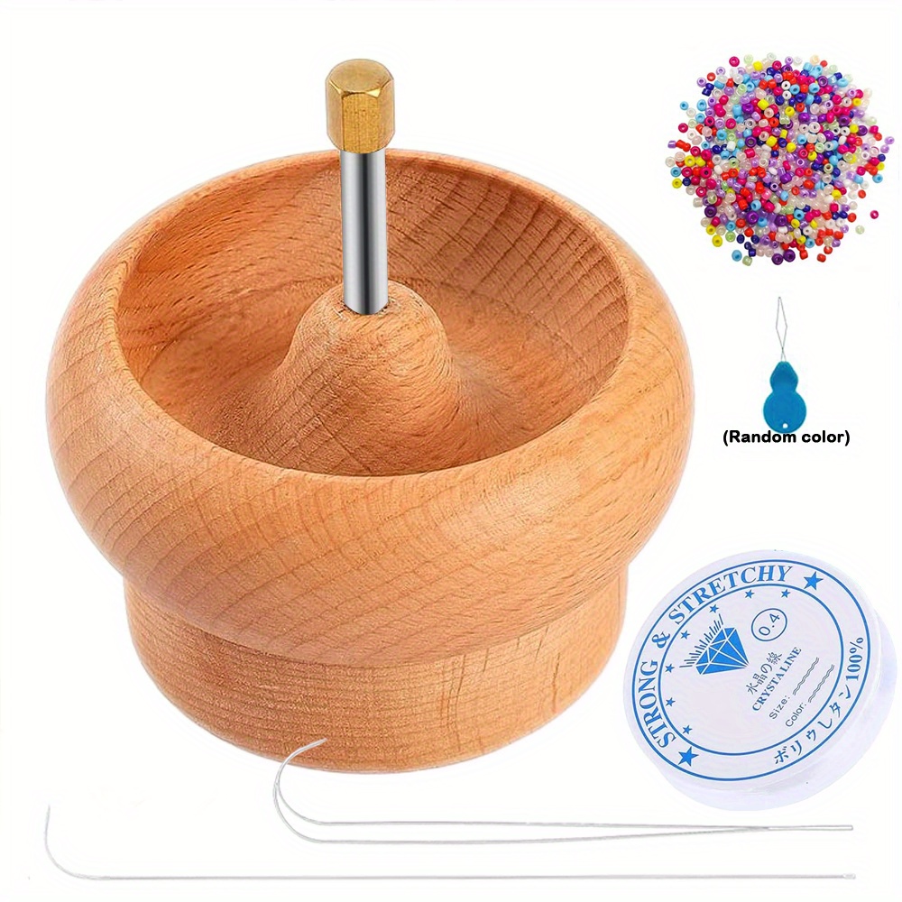 Hobbyworker Large Wooden Clay Bead Spinner Seed Bead Spinner