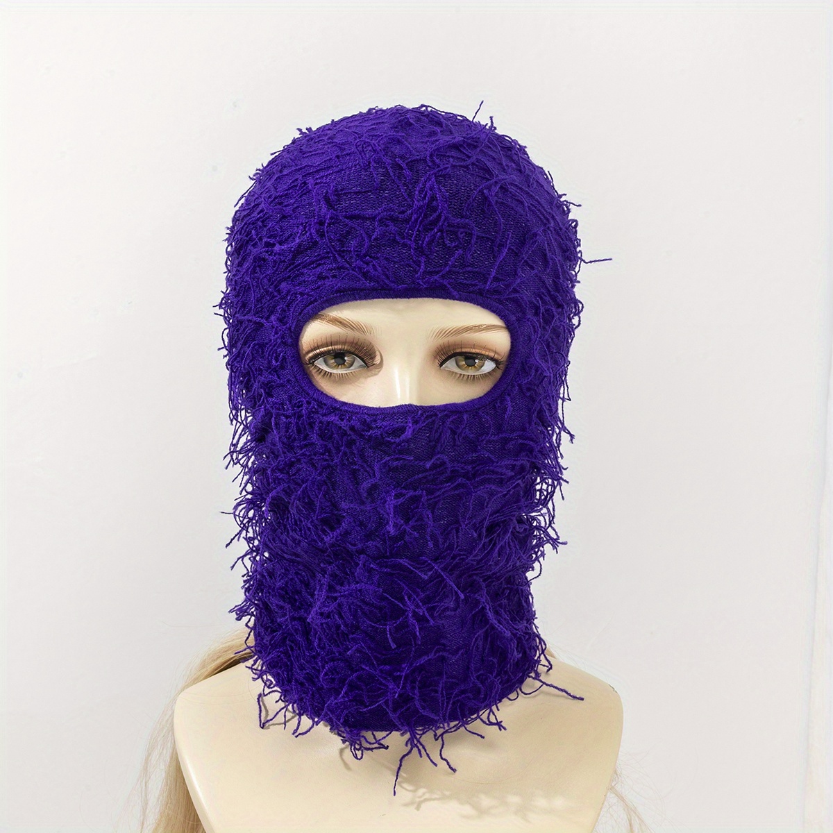 Balaclava Trend Hip Tassel Hop Ski Cover Temu Full Mask - Knitted