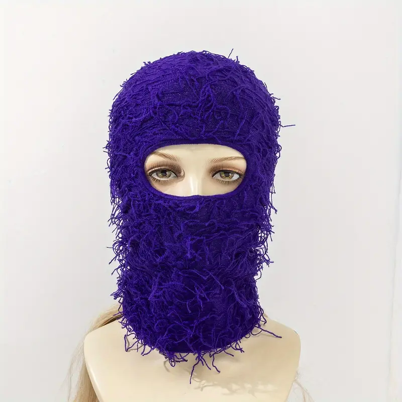 Hip Hop Tassel Balaclava Full Cover Ski Mask Trend Knitted - Temu