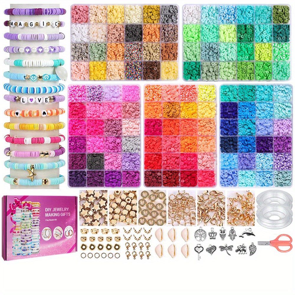 120 Colors Clay Beads For Bangle Making Kit Flat Round - Temu