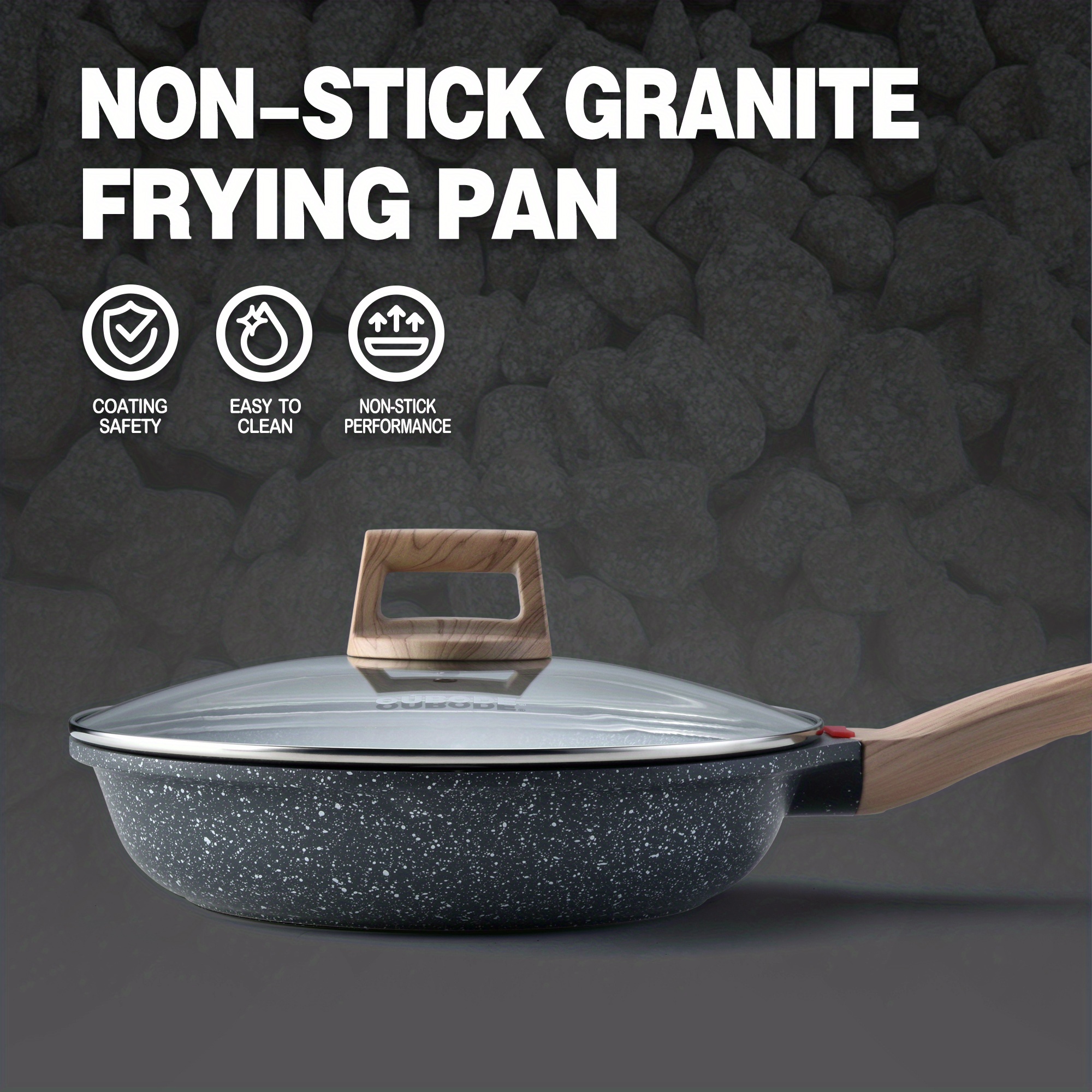  GRANITESTONE Nonstick Fry Pan with Lid, 10-inch