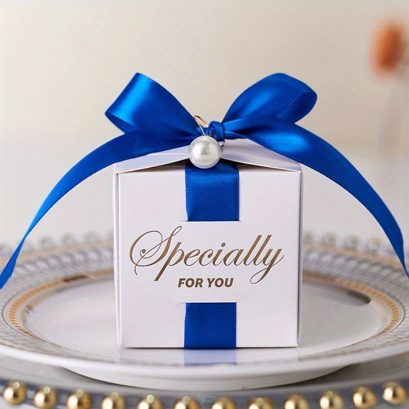 Starry Sky Ribbon Pearl Candy Box Premium Wedding Candy Box - Temu