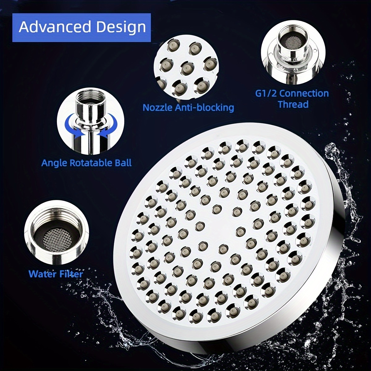 High Pressure Rainfall Shower Head Hose Adjustable Extension Temu