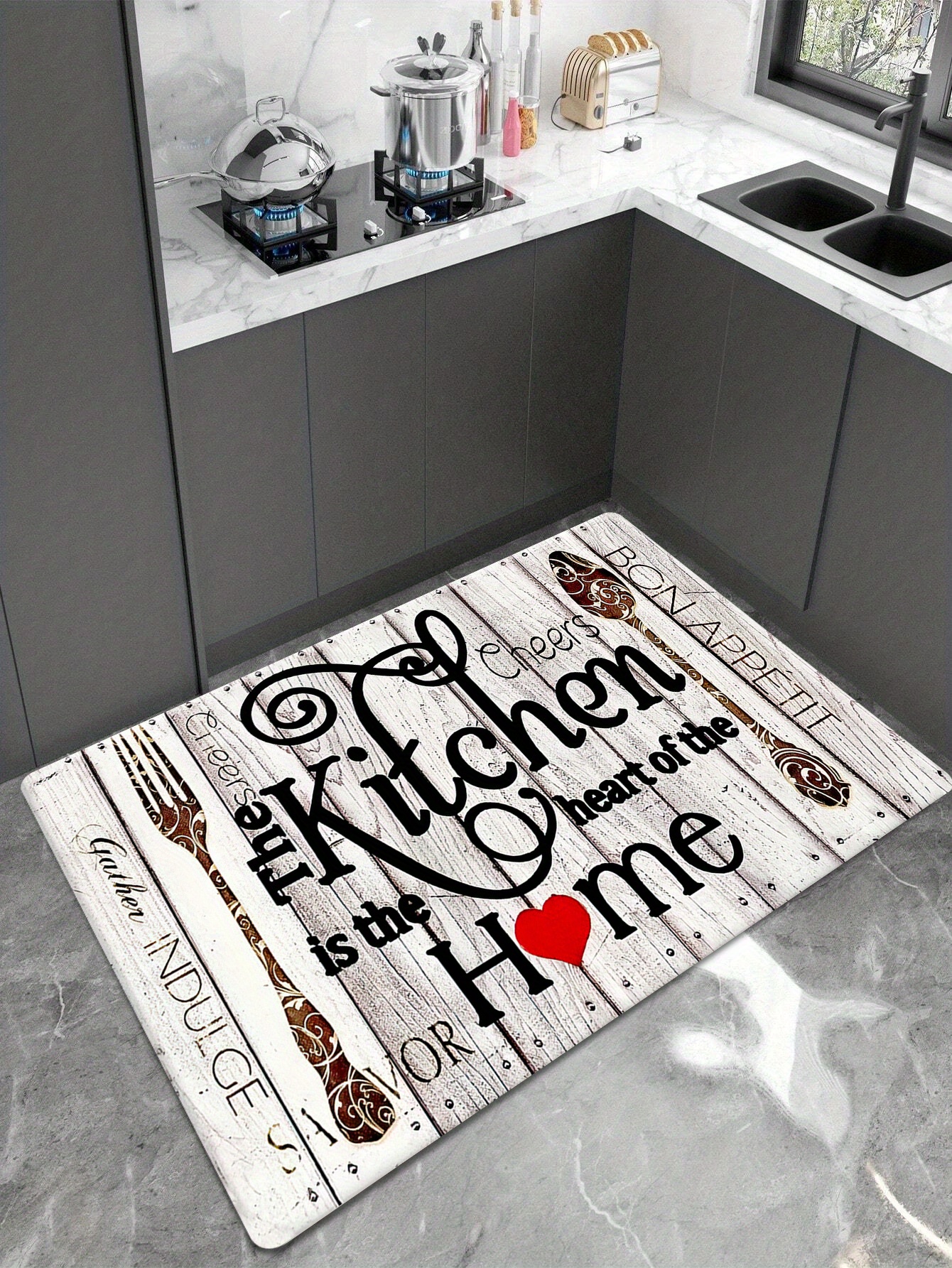 Hot Sale Oilproof Kitchen Mat Modern Cabinet Floor Mats Home Refrigerator  Floormat Bathroom Doormat Bathe Bathtub Anti-Slip Rugs