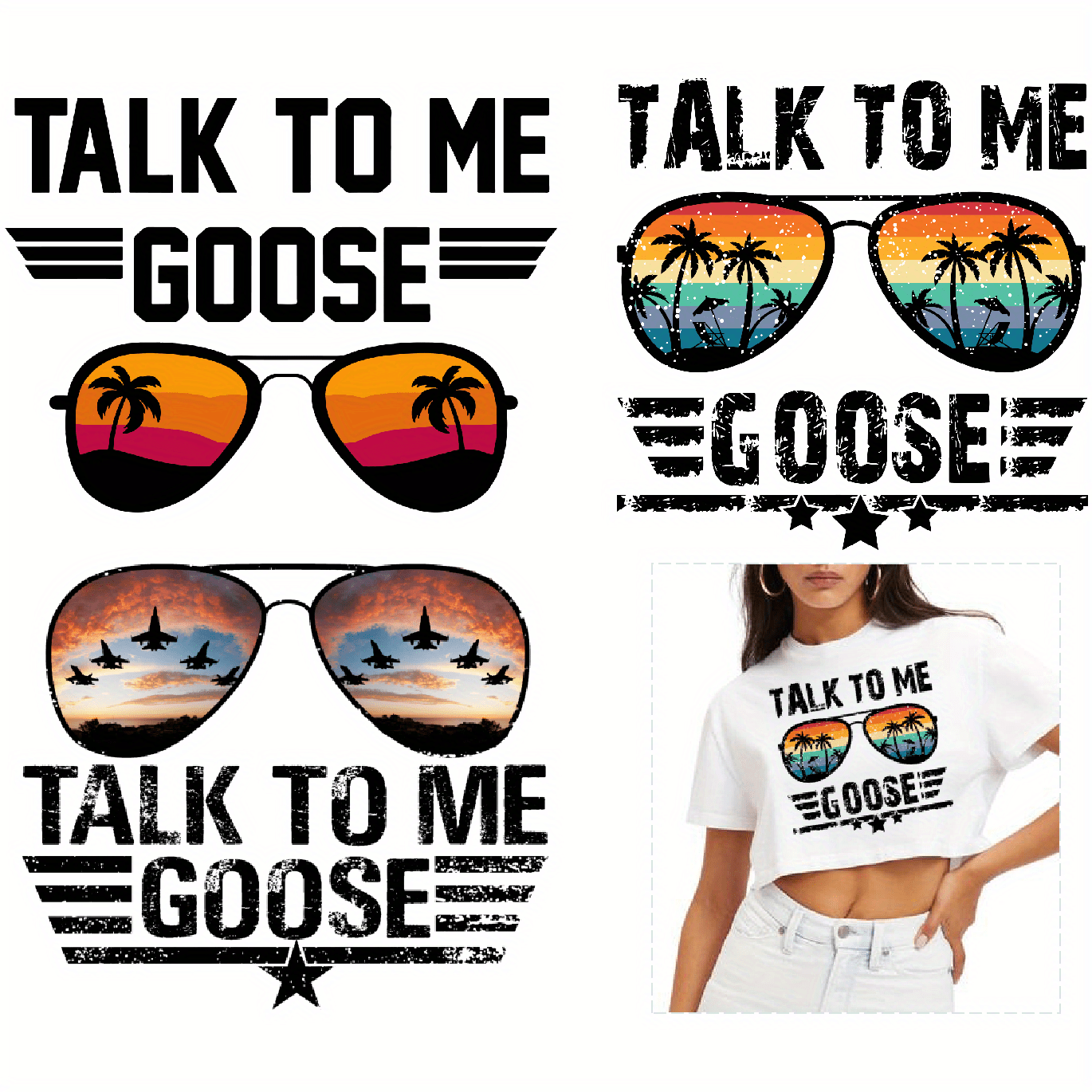 Top Gun Talk To Me Goose T Shirt Iron On Transfer