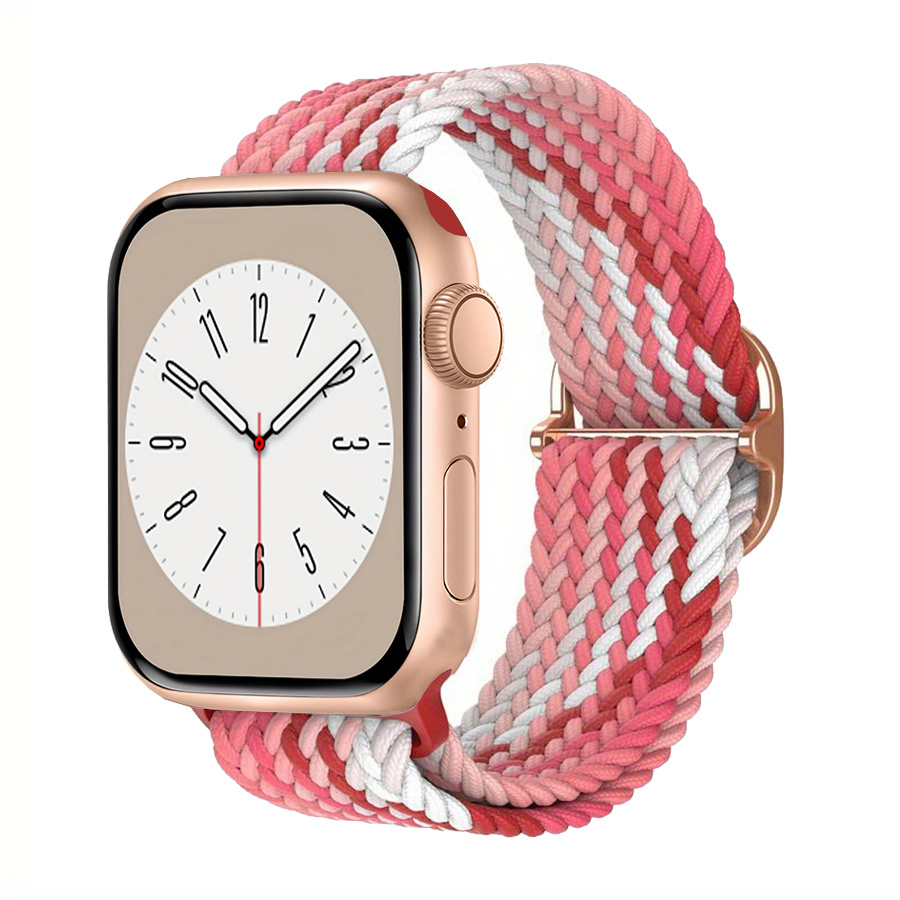 Khaki & Red Apple Watch Band | Southern Straps for Apple Watch 49mm - 42mm / Silver