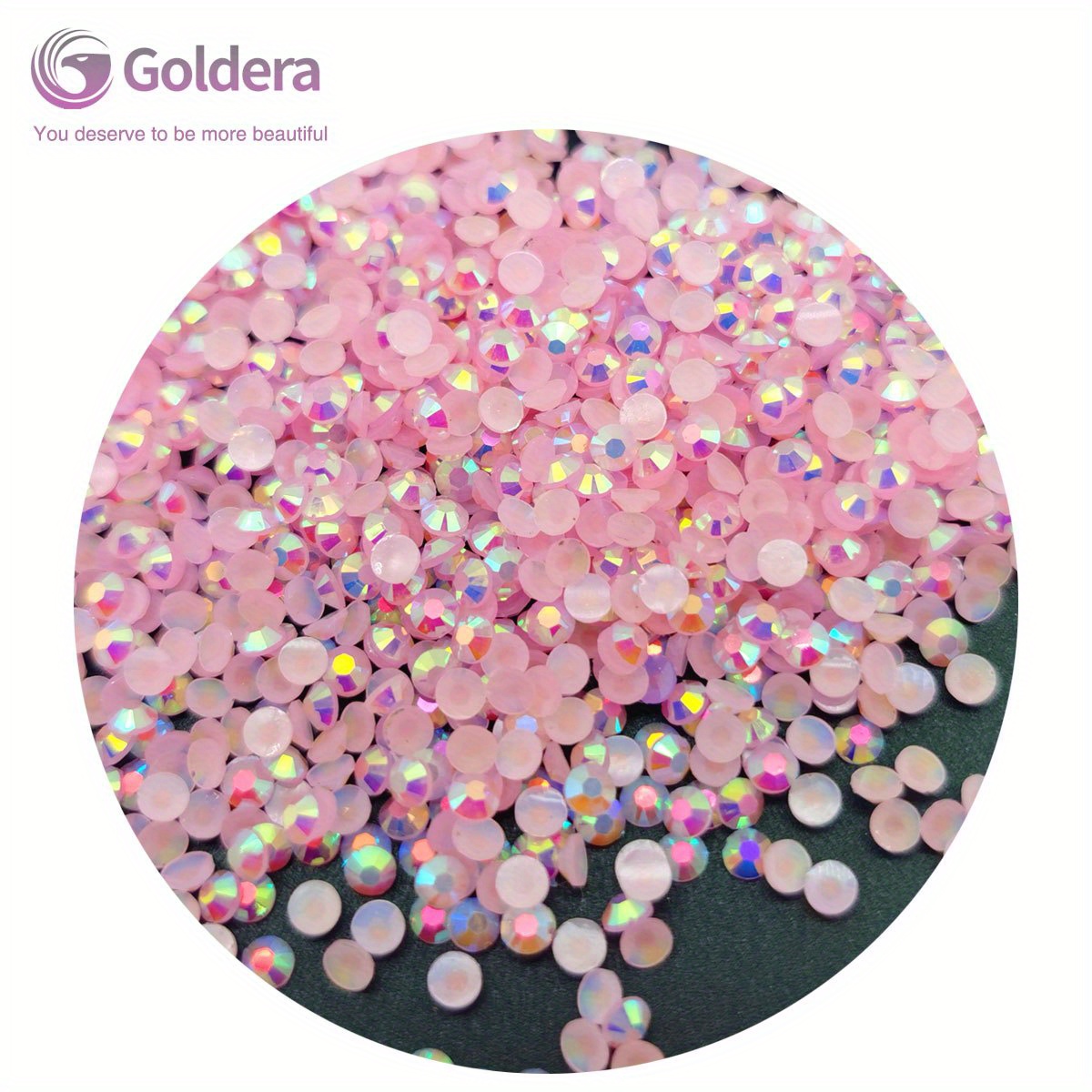 2500pcs 3mm Milk AB Non Hot Flatback Jelly Rhinestones