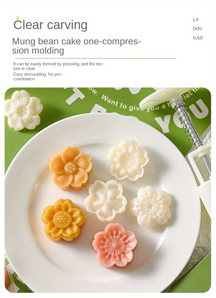 Moon Cake Mold, Including Mold And Stamp, Diy Hand Press Cookie
