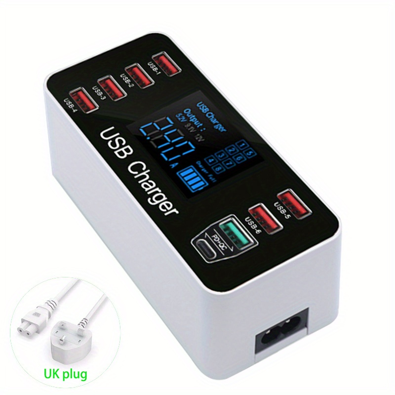 Quick Charge Qc3.0 Fast Charging Adapter 8 Ports Type C Pd - Temu