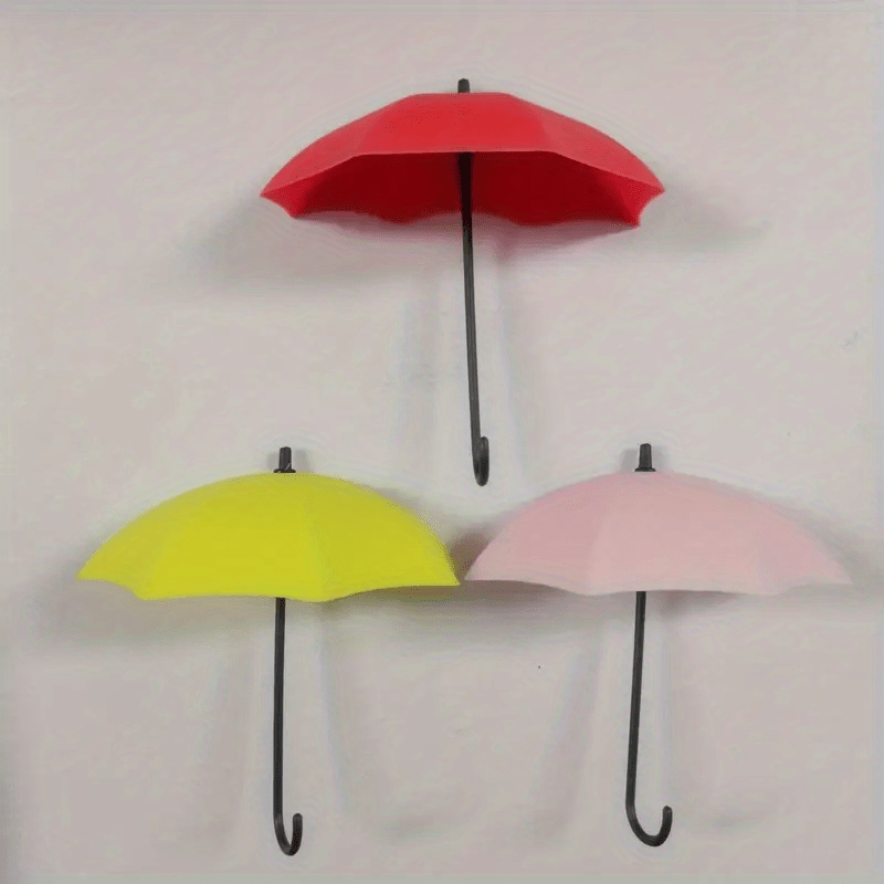 3pcs / set Regenbogen Regenschirm Punch-free Haken Nette Wandhalterung  Schlüsselhalter Durable für zu Hause