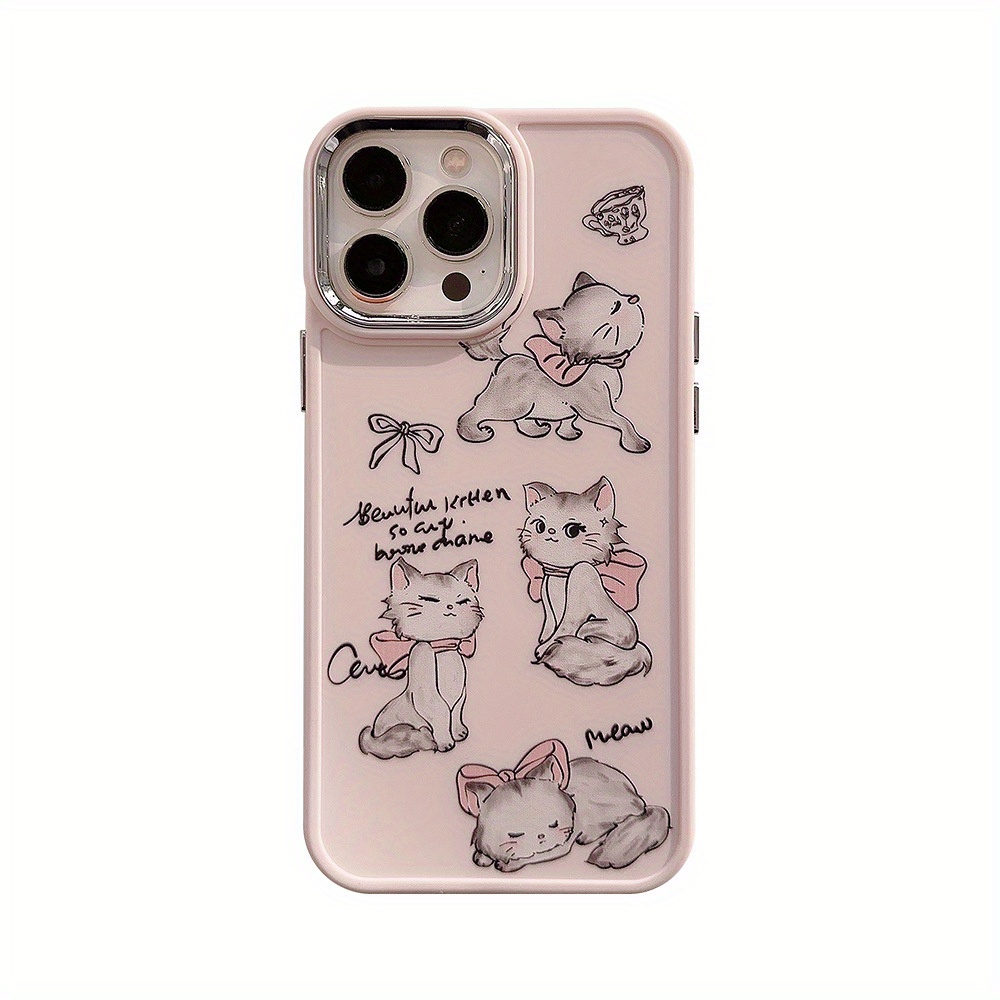 Cute Cartoon Bow Princess Cat Phone Cover Case Iphone - Temu