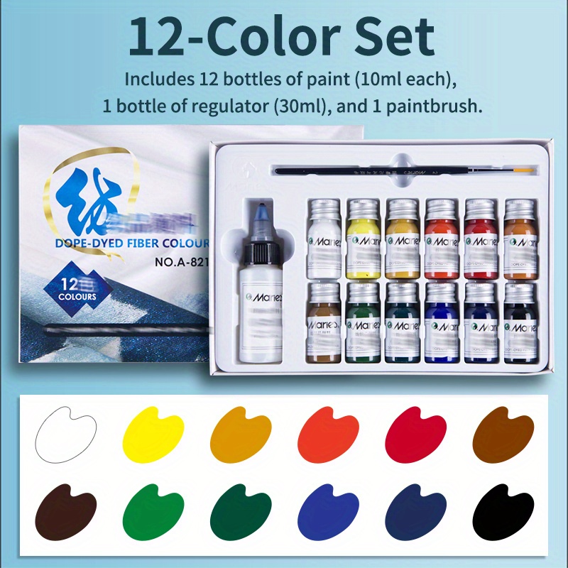 12 Color Fabric Paint Set Permanent Textile Paint For - Temu