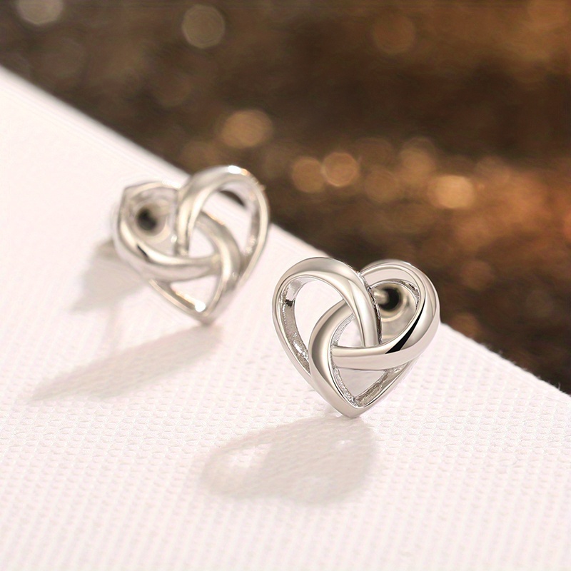 Celtic Heart Knot Earrings For Women Mini Small Stud Earrings Daily Casual Simple Accessories
