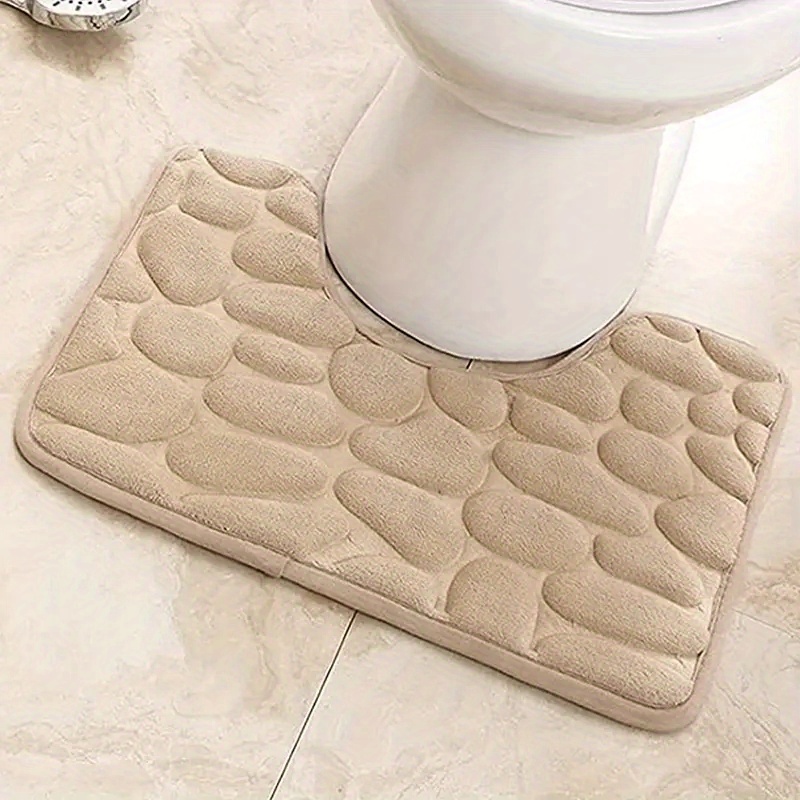 Memory Foam Bath Mat Set, 3 Piece Soft Bathroom Rugs U-shaped