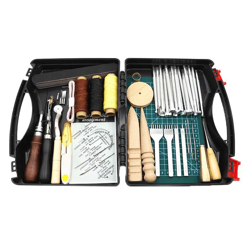 Great Choice Products 29X Leather Craft Punch Repair Tool Kit Stitching  Carving Working Sewing Needles
