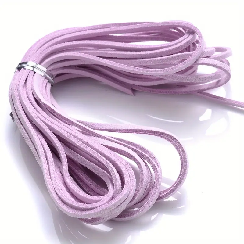 2.5mm 10Y Braided Faux Suede Cord Leather Lace Flat Thread String